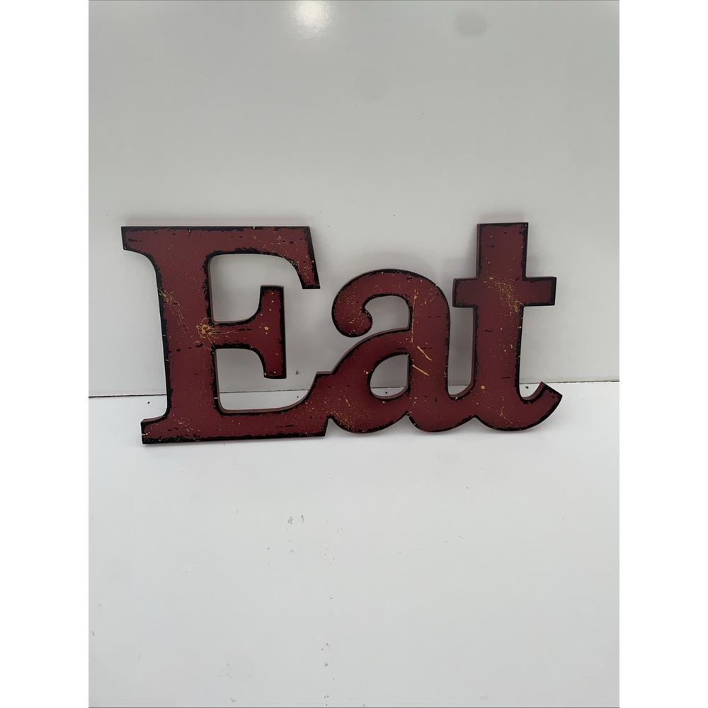 Red Eat Wood Wall Decor Hanging Sign Chic MDF Wood Kitchen Decoration Bar Gifts
